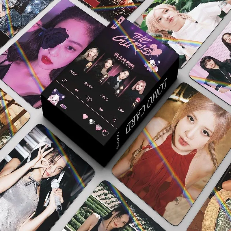 Голографічні фотокартки BLACKPINK K-pop набір 55 шт двосторонні